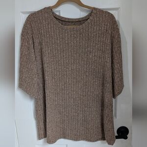 Cozy Ribbed Knit Sweater in Warm Brown